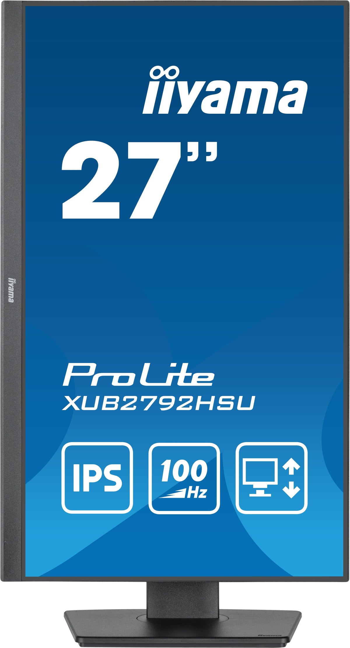 IIYAMA Monitor 27" ProLite IPS SLIM, HDMI, DP, 100Hz, 4xUSB 3.2, PIVOT, HAS (150mm), 2x2W czarny