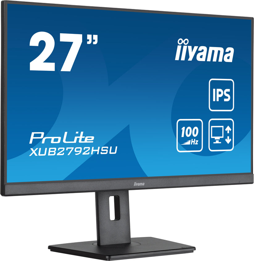 IIYAMA Monitor 27" ProLite IPS SLIM, HDMI, DP, 100Hz, 4xUSB 3.2, PIVOT, HAS (150mm), 2x2W czarny