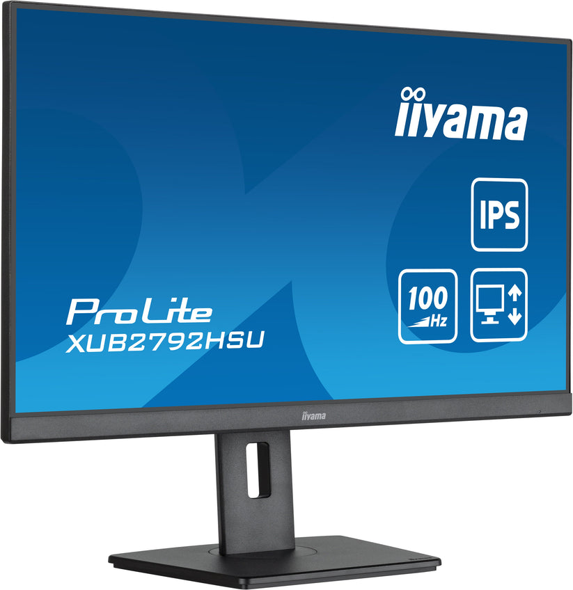 IIYAMA Monitor 27" ProLite IPS SLIM, HDMI, DP, 100Hz, 4xUSB 3.2, PIVOT, HAS (150mm), 2x2W czarny