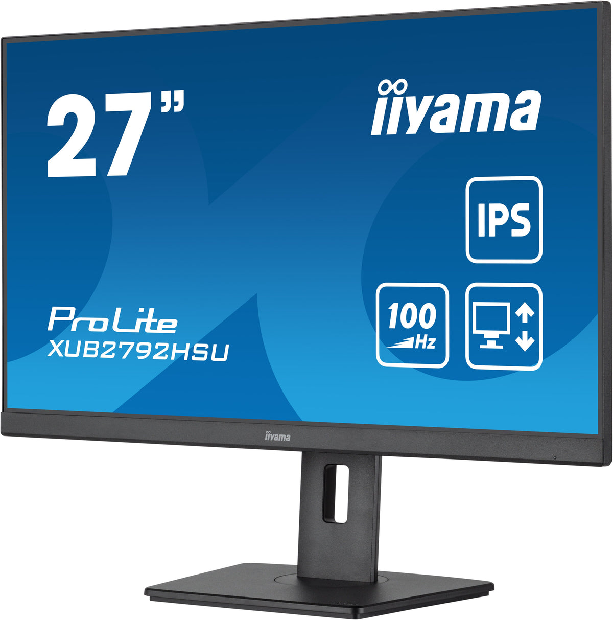 IIYAMA Monitor 27" ProLite IPS SLIM, HDMI, DP, 100Hz, 4xUSB 3.2, PIVOT, HAS (150mm), 2x2W czarny