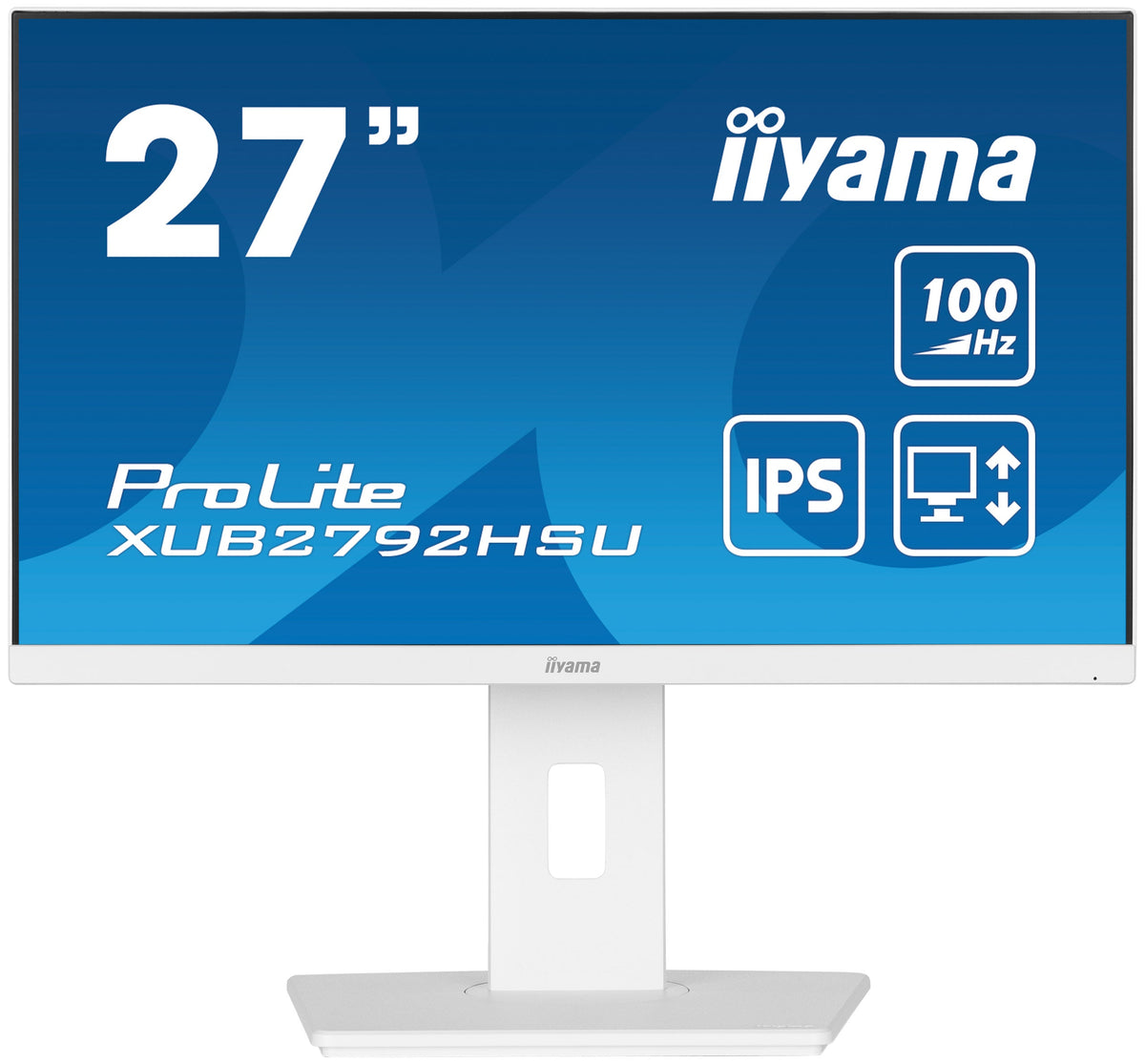 IIYAMA Monitor 27" ProLite IPS SLIM, HDMI, DP, 100Hz, 4xUSB 3.2, PIVOT, HAS (150mm), 2x2W biały