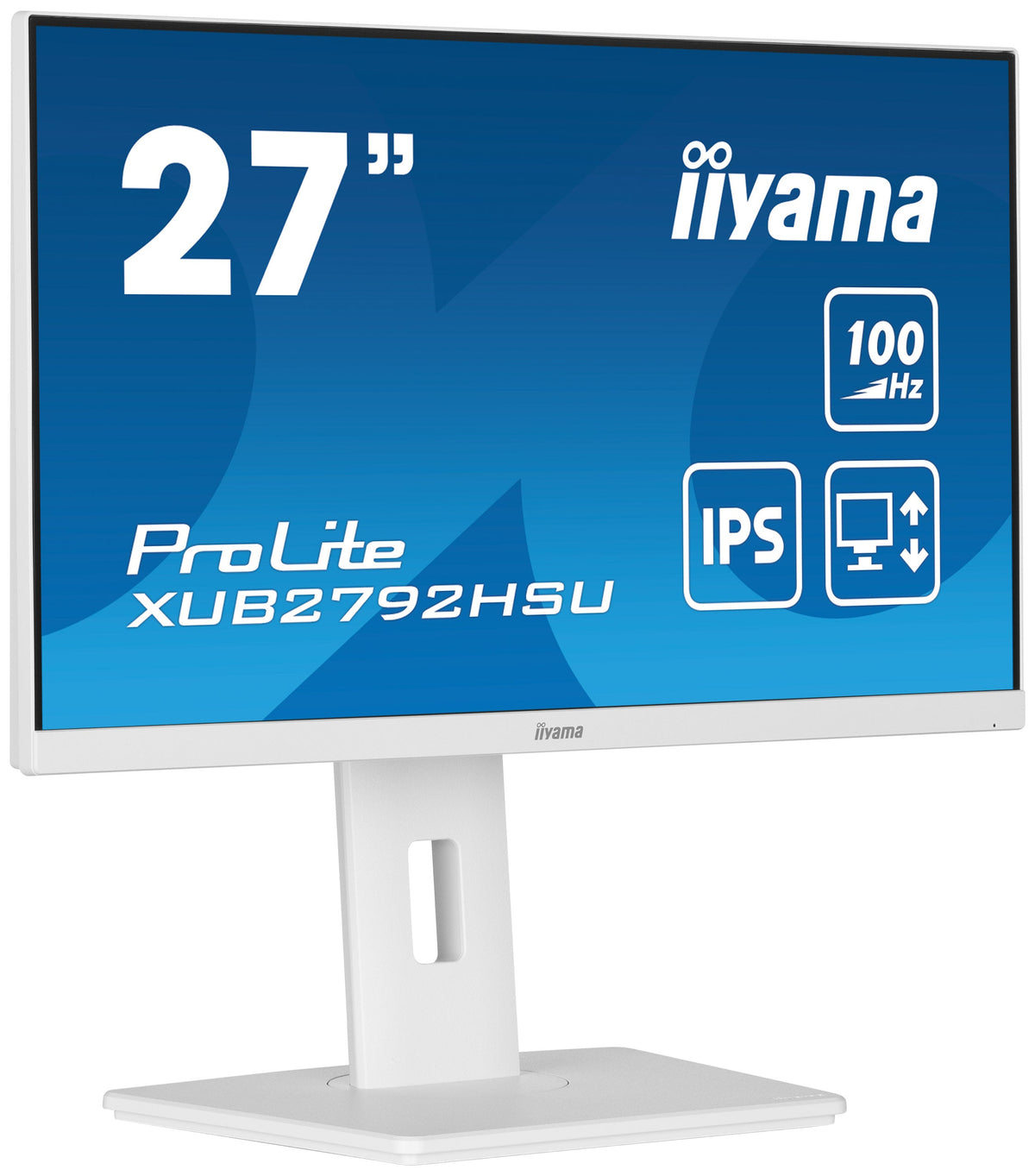 IIYAMA Monitor 27" ProLite IPS SLIM, HDMI, DP, 100Hz, 4xUSB 3.2, PIVOT, HAS (150mm), 2x2W biały