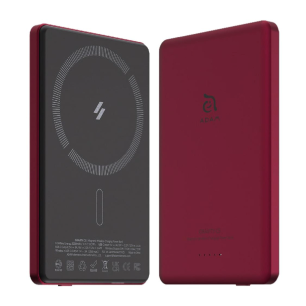 Adam Elements Gravity C5 - magnetyczny powerbank bezprzewodowy 5000 mAh czerwony