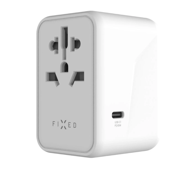 FIXED ładowarka adapter podróżny 3xUSB-C 2xUSB-A 65W - biały