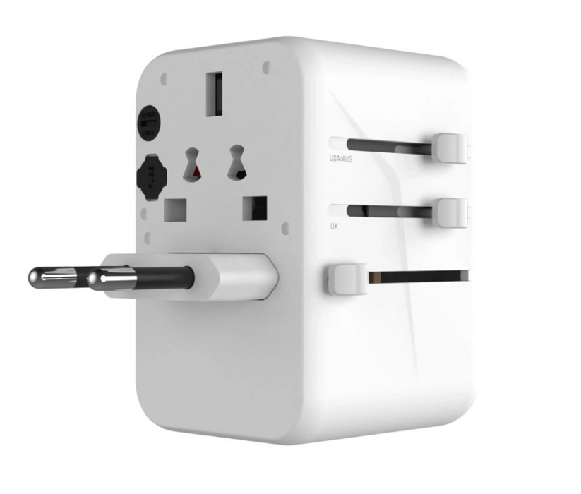 FIXED ładowarka adapter podróżny 3xUSB-C 2xUSB-A 65W - biały