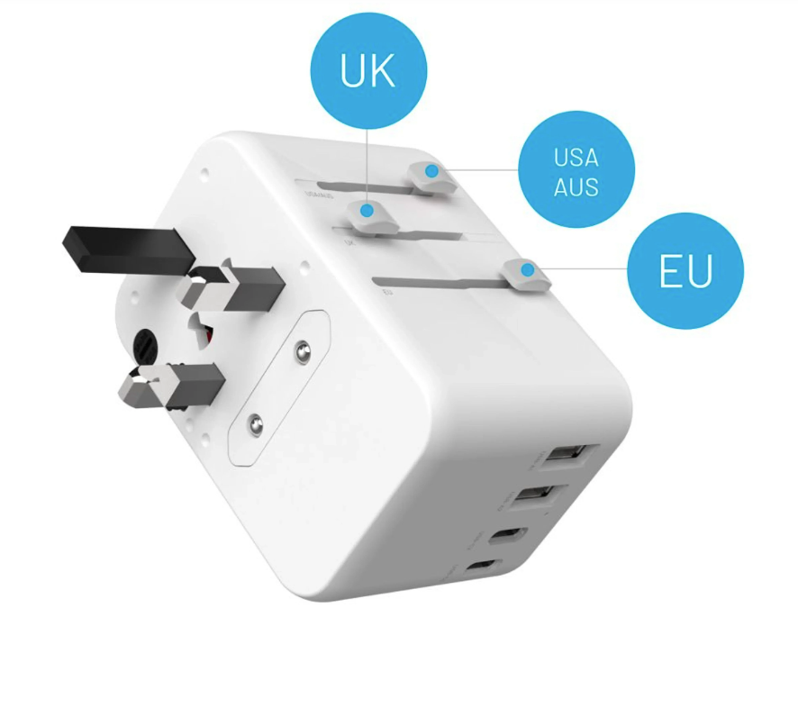 FIXED ładowarka adapter podróżny 3xUSB-C 2xUSB-A 65W - biały