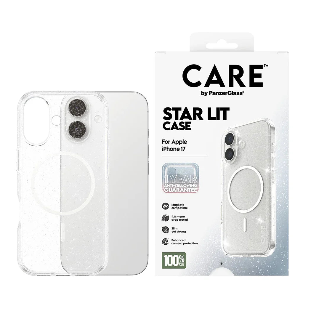 Care by PanzerGlass Flagship Urban Explorer Star Lit - etui MagSafe do iPhone 17 transparentne