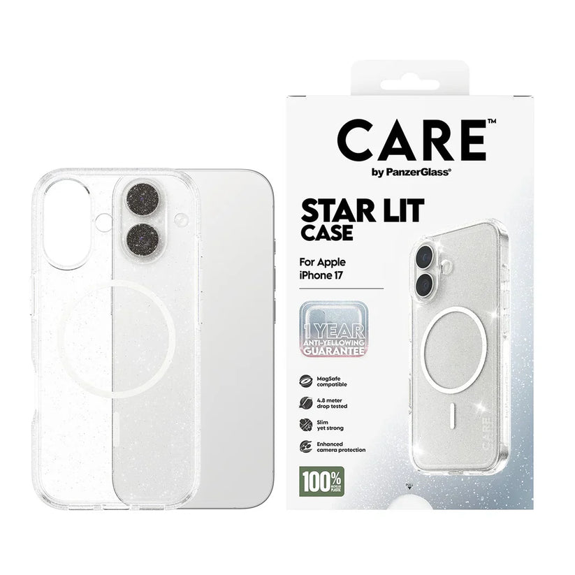 Care by PanzerGlass Flagship Urban Explorer Star Lit - etui MagSafe do iPhone 17 transparentne