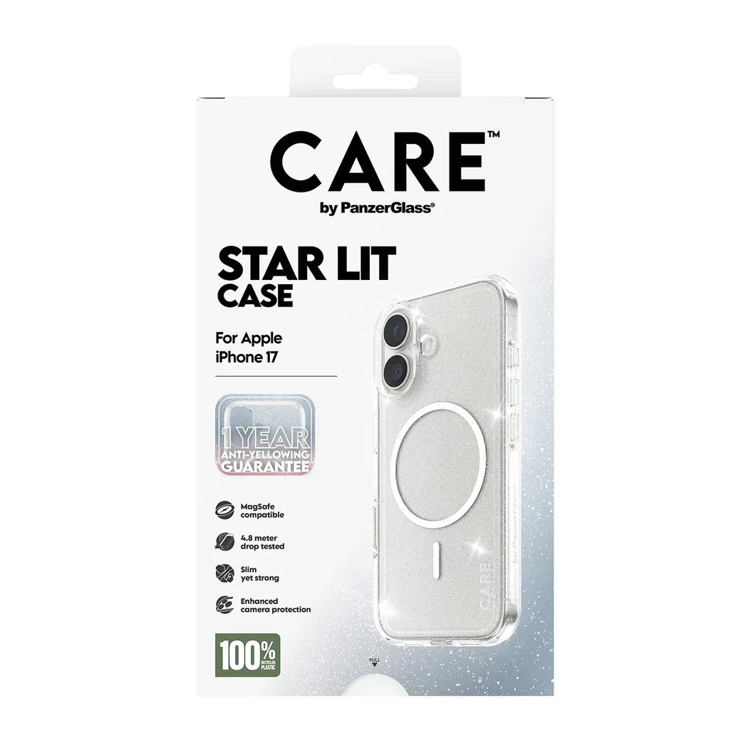Care by PanzerGlass Flagship Urban Explorer Star Lit - etui MagSafe do iPhone 17 transparentne
