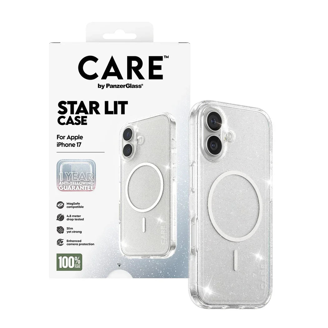 Care by PanzerGlass Flagship Urban Explorer Star Lit - etui MagSafe do iPhone 17 transparentne