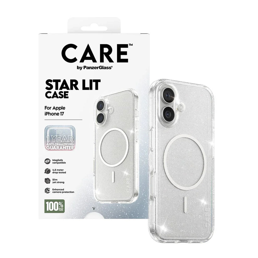 Care by PanzerGlass Flagship Urban Explorer Star Lit - etui MagSafe do iPhone 17 transparentne