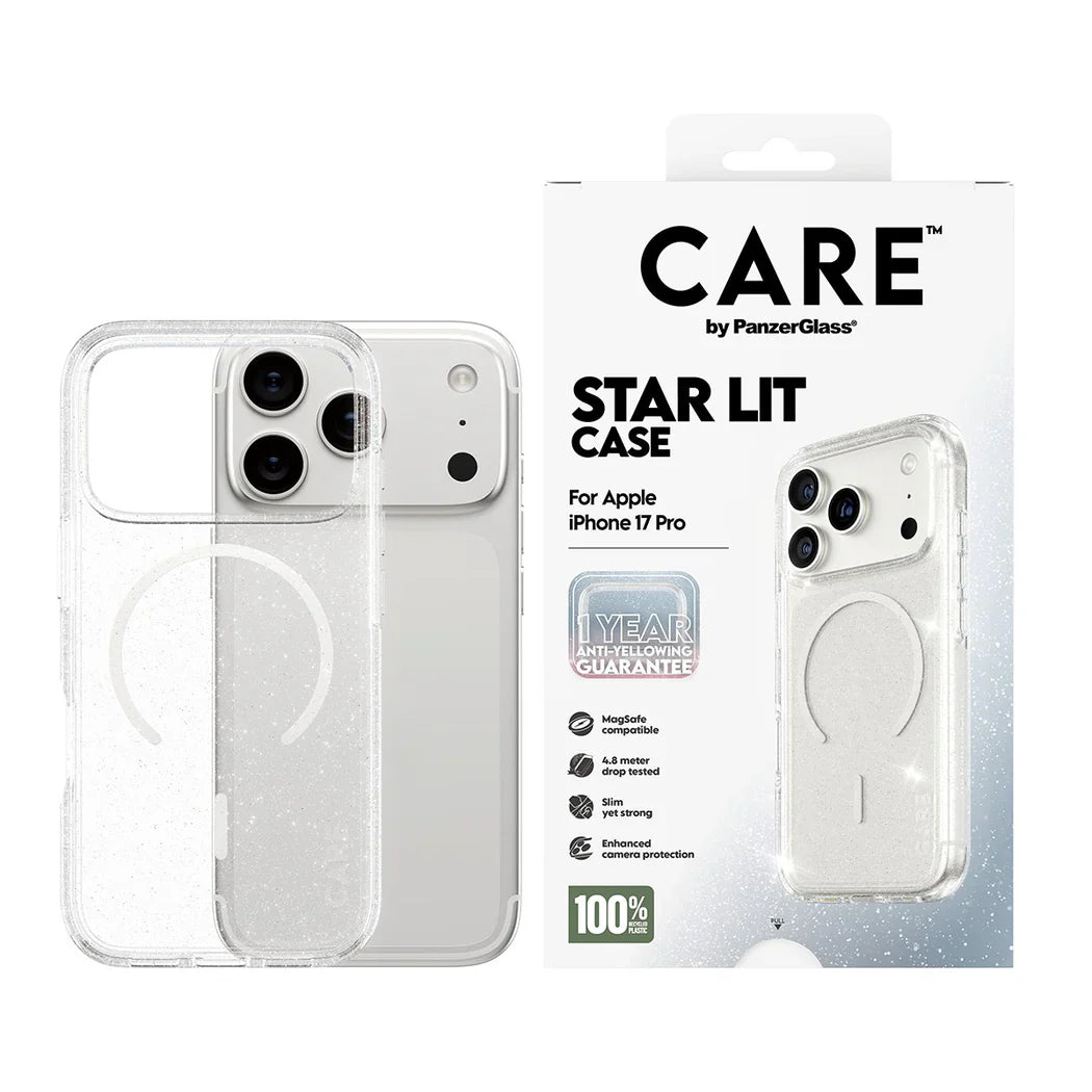 Care by PanzerGlass Flagship Urban Explorer Star Lit - etui MagSafe do iPhone 17 Pro transparentne
