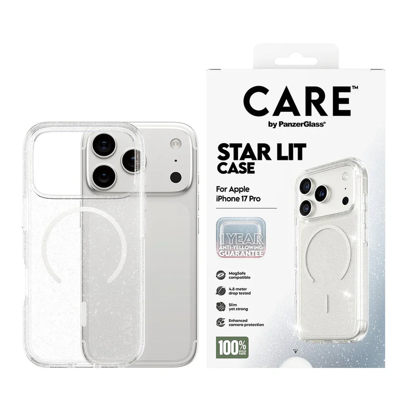 Care by PanzerGlass Flagship Urban Explorer Star Lit - etui MagSafe do iPhone 17 Pro transparentne