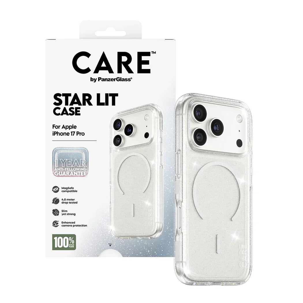Care by PanzerGlass Flagship Urban Explorer Star Lit - etui MagSafe do iPhone 17 Pro transparentne