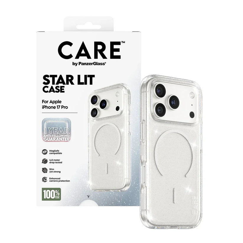 Care by PanzerGlass Flagship Urban Explorer Star Lit - etui MagSafe do iPhone 17 Pro transparentne