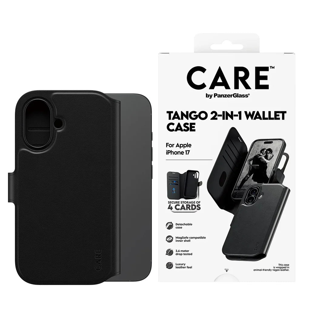 Care by PanzerGlass Feature Case Tango 2in1 - etui Magsafe z klapką 2w1 iPhone 17 czarne