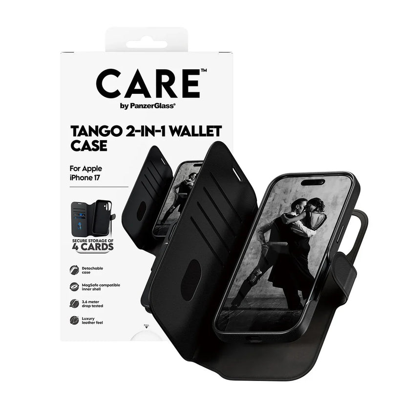 Care by PanzerGlass Feature Case Tango 2in1 - etui Magsafe z klapką 2w1 iPhone 17 czarne