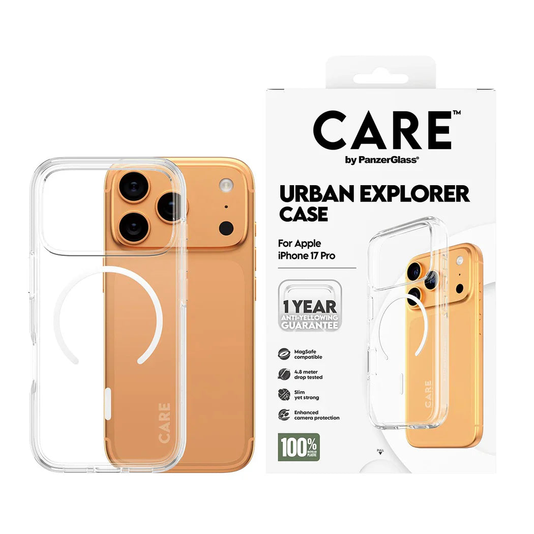 Care by PanzerGlass Flagship Urban Explorer - etui MagSafe do iPhone 17 Pro transparentne