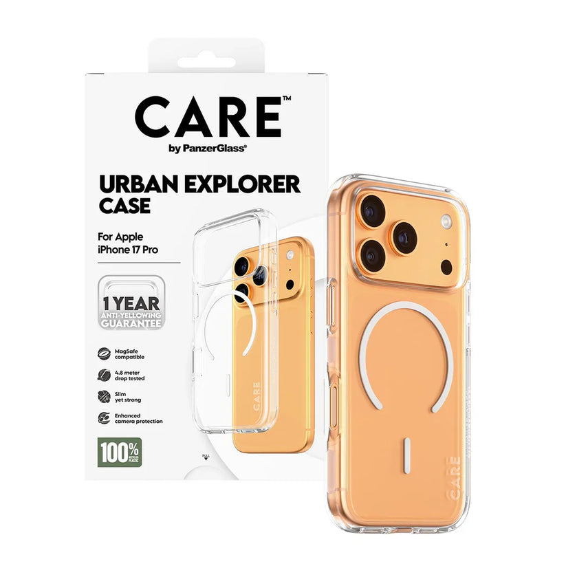 Care by PanzerGlass Flagship Urban Explorer - etui MagSafe do iPhone 17 Pro transparentne