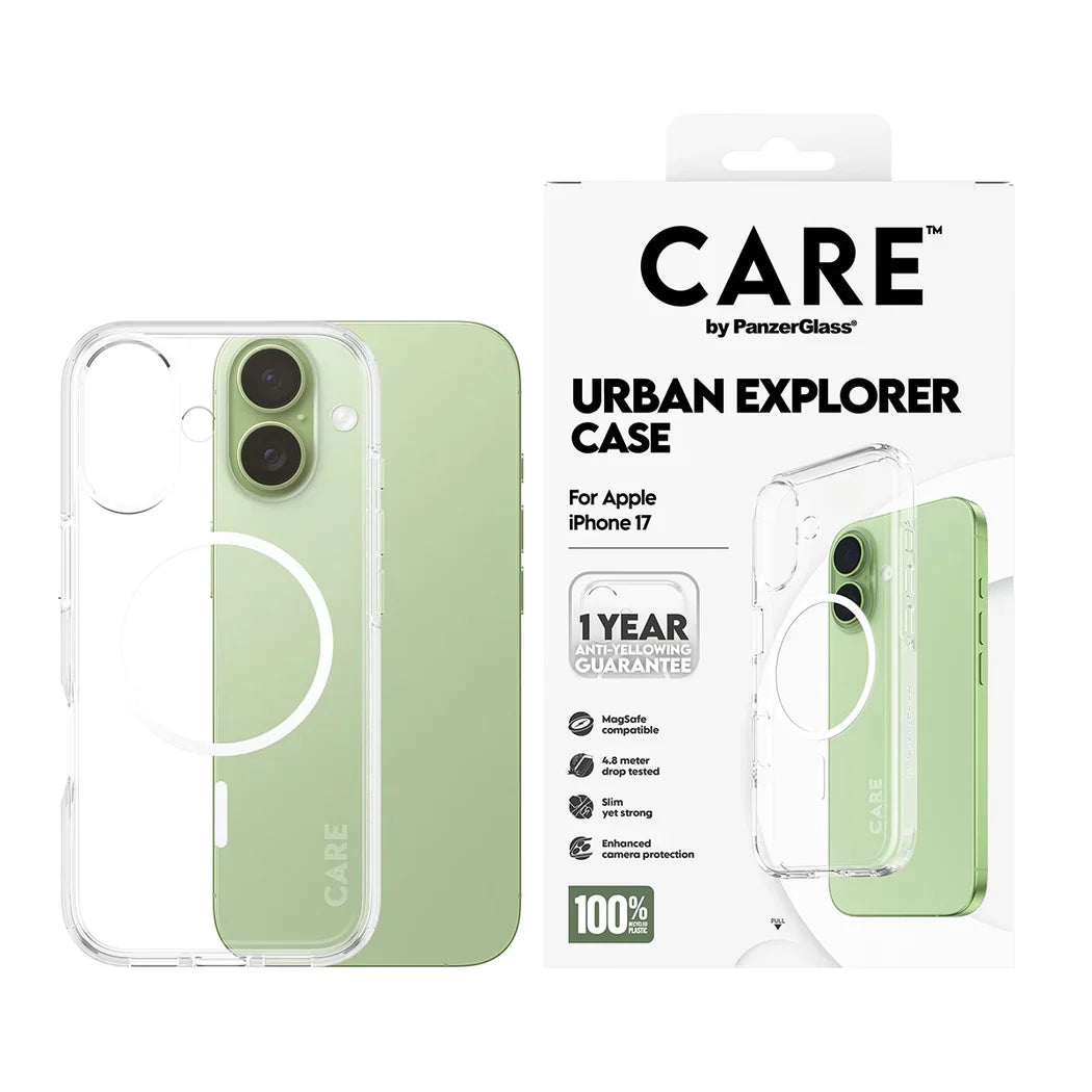 Care by PanzerGlass Flagship Urban Explorer - etui MagSafe do iPhone 17 transparentne