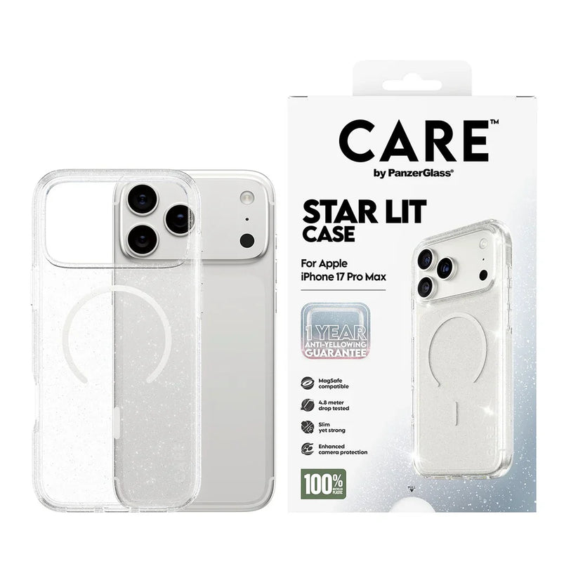 Care by PanzerGlass Flagship Urban Explorer Star Lit - etui MagSafe do iPhone 17 Pro Max transparentne