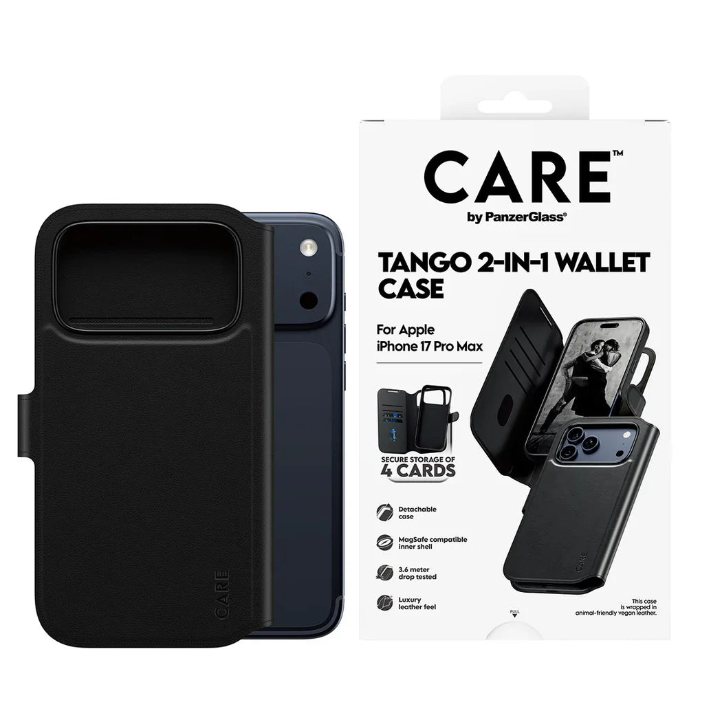 Care by PanzerGlass Feature Case Tango 2in1 - etui Magsafe z klapką 2w1 iPhone 17 Pro Max czarne