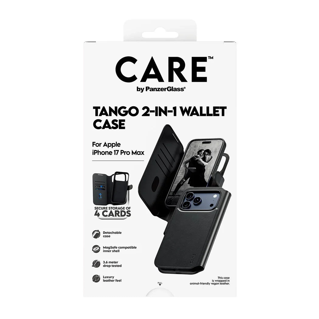 Care by PanzerGlass Feature Case Tango 2in1 - etui Magsafe z klapką 2w1 iPhone 17 Pro Max czarne
