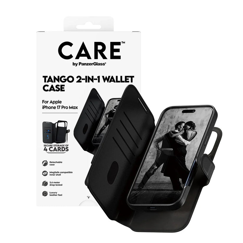 Care by PanzerGlass Feature Case Tango 2in1 - etui Magsafe z klapką 2w1 iPhone 17 Pro Max czarne