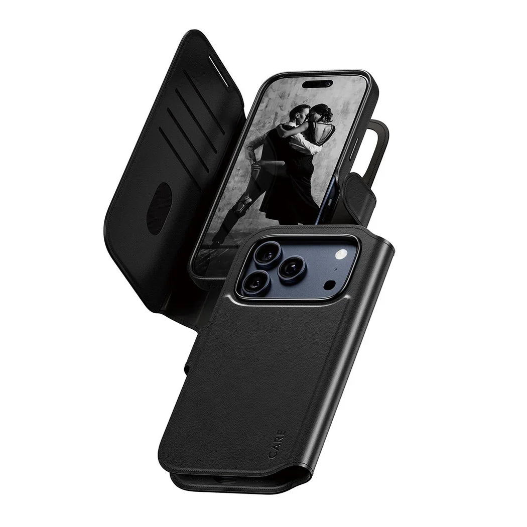 Care by PanzerGlass Feature Case Tango 2in1 - etui Magsafe z klapką 2w1 iPhone 17 Pro czarne