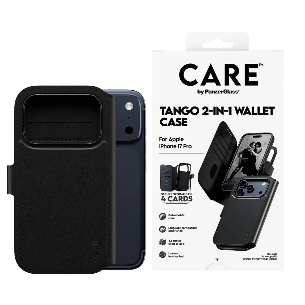 Care by PanzerGlass Feature Case Tango 2in1 - etui Magsafe z klapką 2w1 iPhone 17 Pro czarne