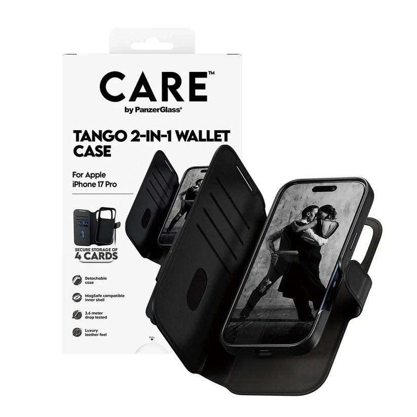 Care by PanzerGlass Feature Case Tango 2in1 - etui Magsafe z klapką 2w1 iPhone 17 Pro czarne