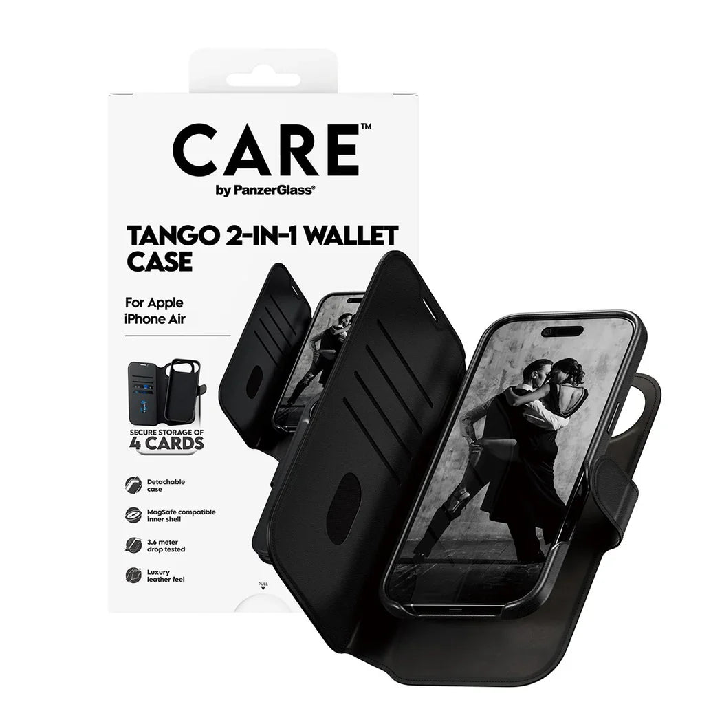 Care by PanzerGlass Feature Case Tango 2in1 - etui Magsafe z klapką 2w1 iPhone Air czarne