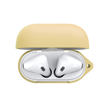 KeyBudz Elevate Keychain - silikonowe etui ochronne do AirPods 1 2 żółte
