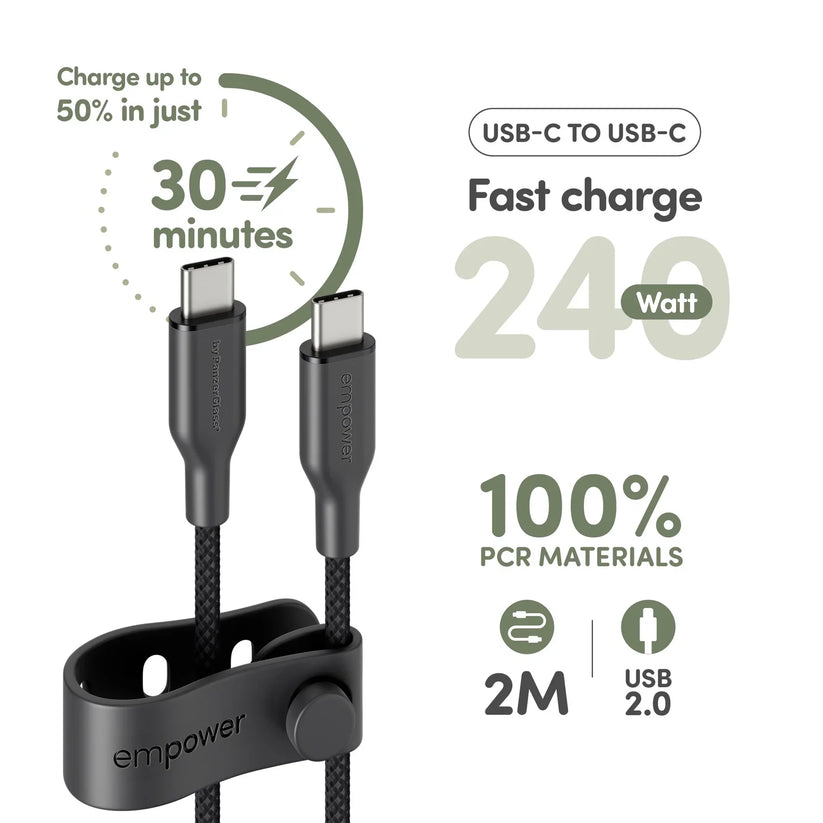 EmPower Racing by PanzerGlass - kabel USB-C USB-C 240W 2m czarny