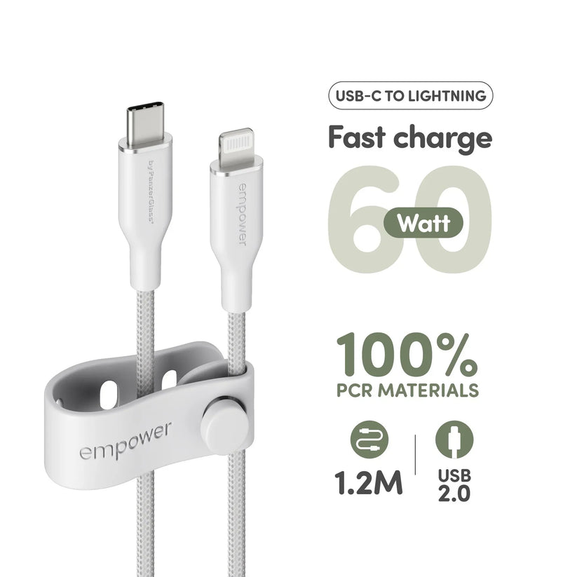 EmPower Racing by PanzerGlass - kabel USB-C Lightning 60W 1,2m biały
