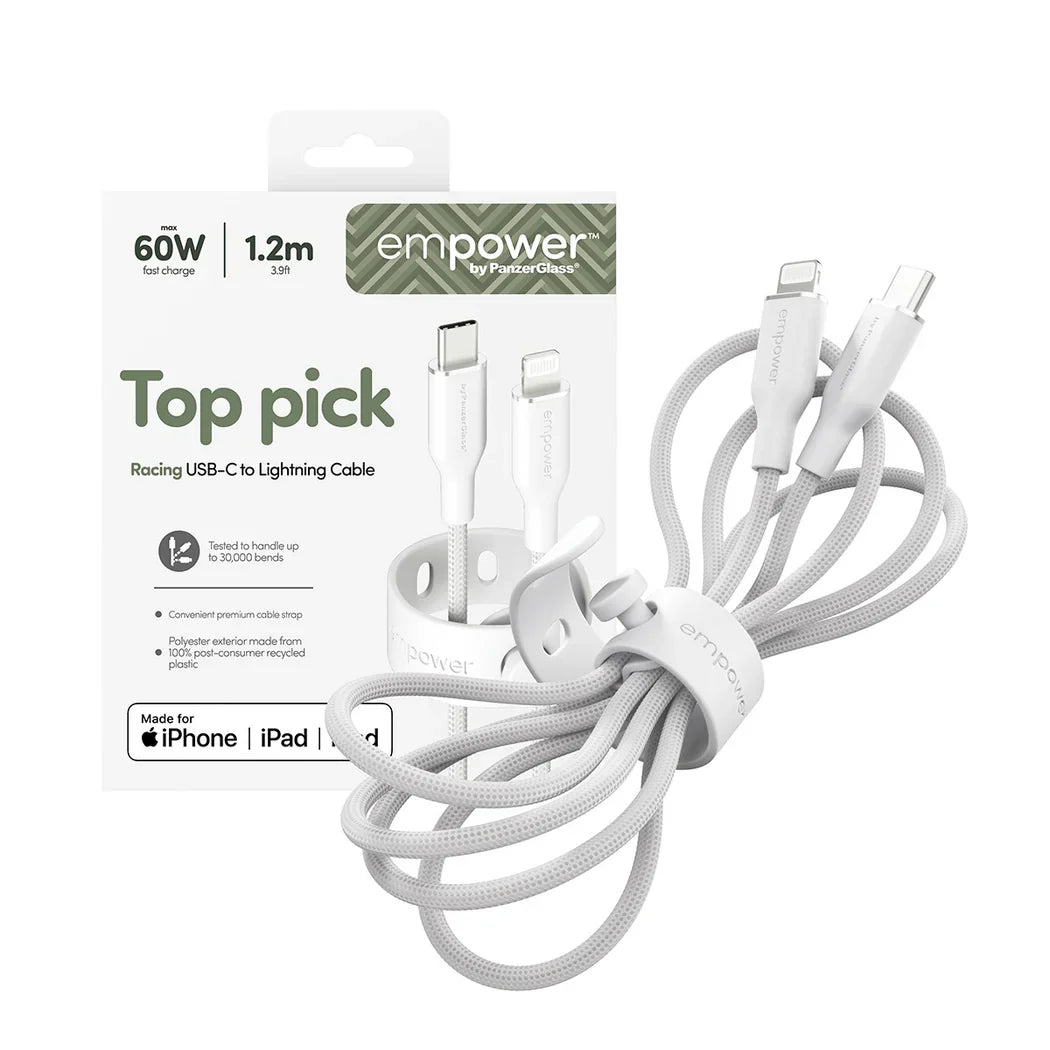 EmPower Racing by PanzerGlass - kabel USB-C Lightning 60W 1,2m biały