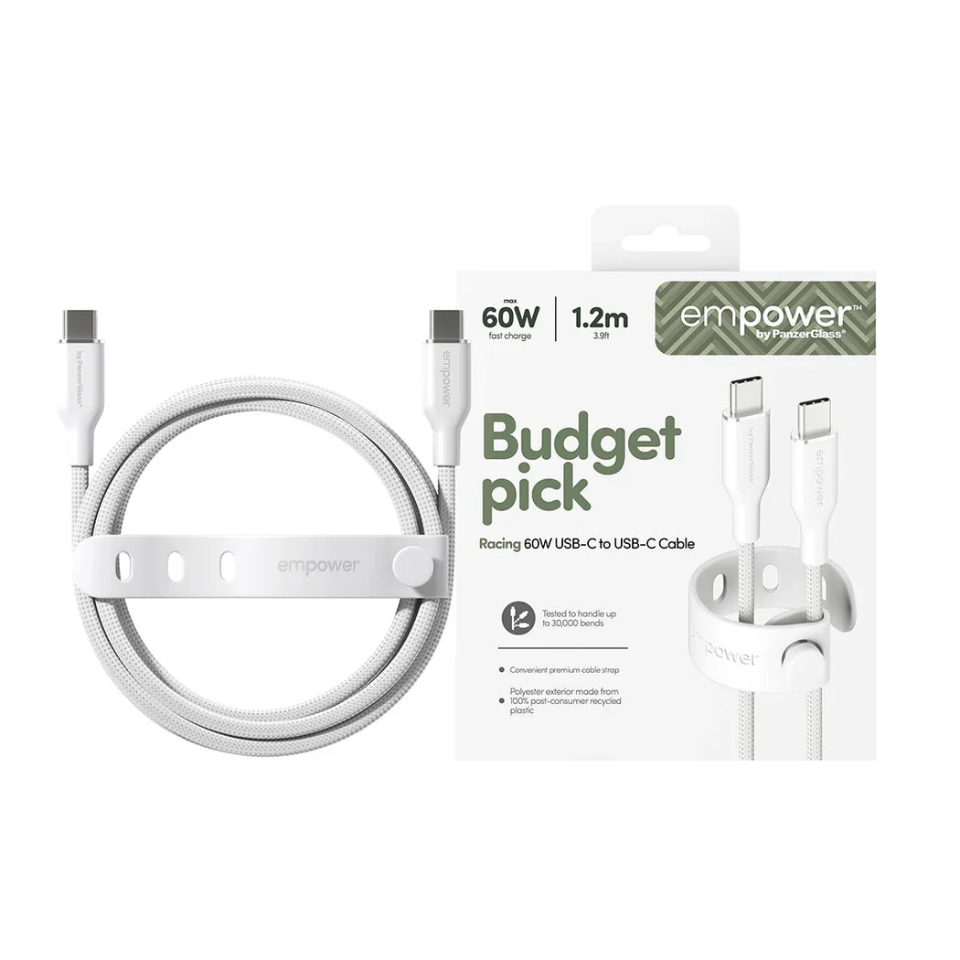 EmPower Racing by PanzerGlass - kabel USB-C USB-C 60W 1,2m biały