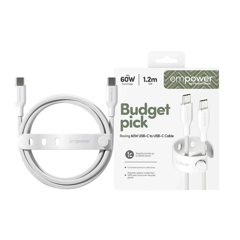 EmPower Racing by PanzerGlass - kabel USB-C USB-C 60W 1,2m biały
