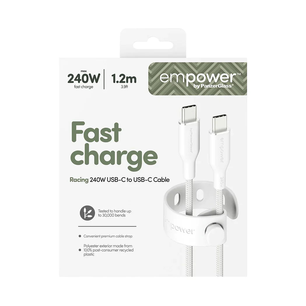 EmPower Racing by PanzerGlass - kabel USB-C USB-C 240W 1,2m biały