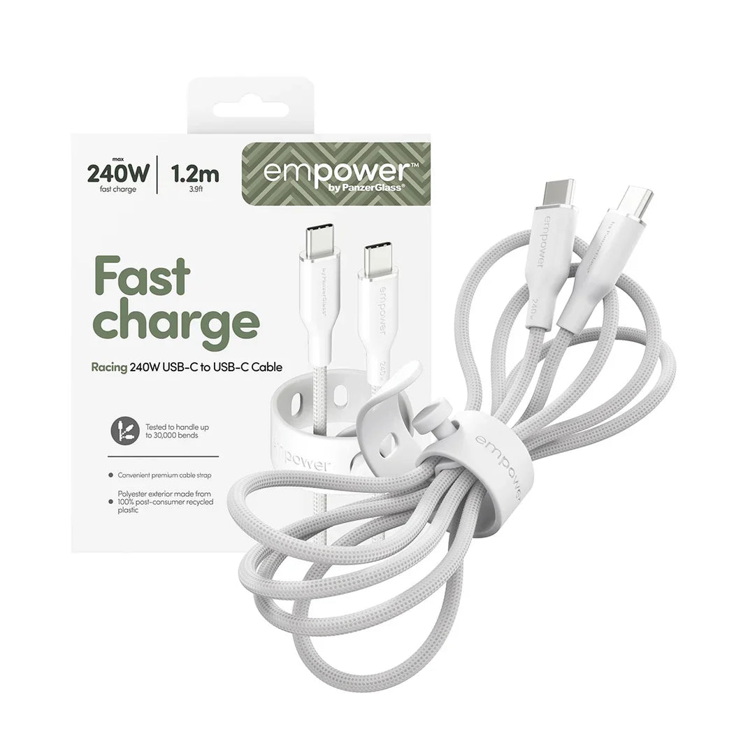 EmPower Racing by PanzerGlass - kabel USB-C USB-C 240W 1,2m biały