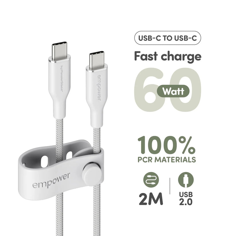 EmPower Racing by PanzerGlass - kabel USB-C USB-C 60W 2m biały