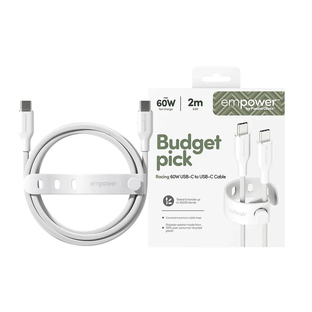 EmPower Racing by PanzerGlass - kabel USB-C USB-C 60W 2m biały