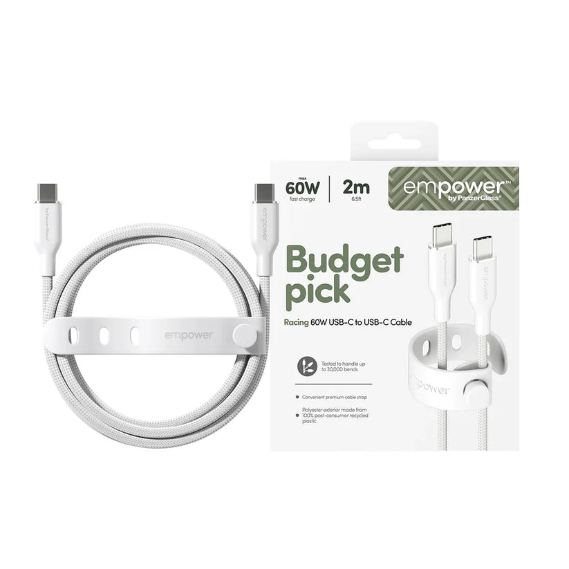 EmPower Racing by PanzerGlass - kabel USB-C USB-C 60W 2m biały