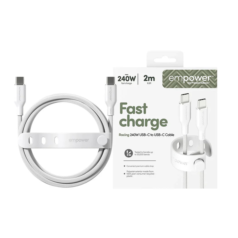 EmPower Racing by PanzerGlass - kabel USB-C USB-C 240W 2m biały