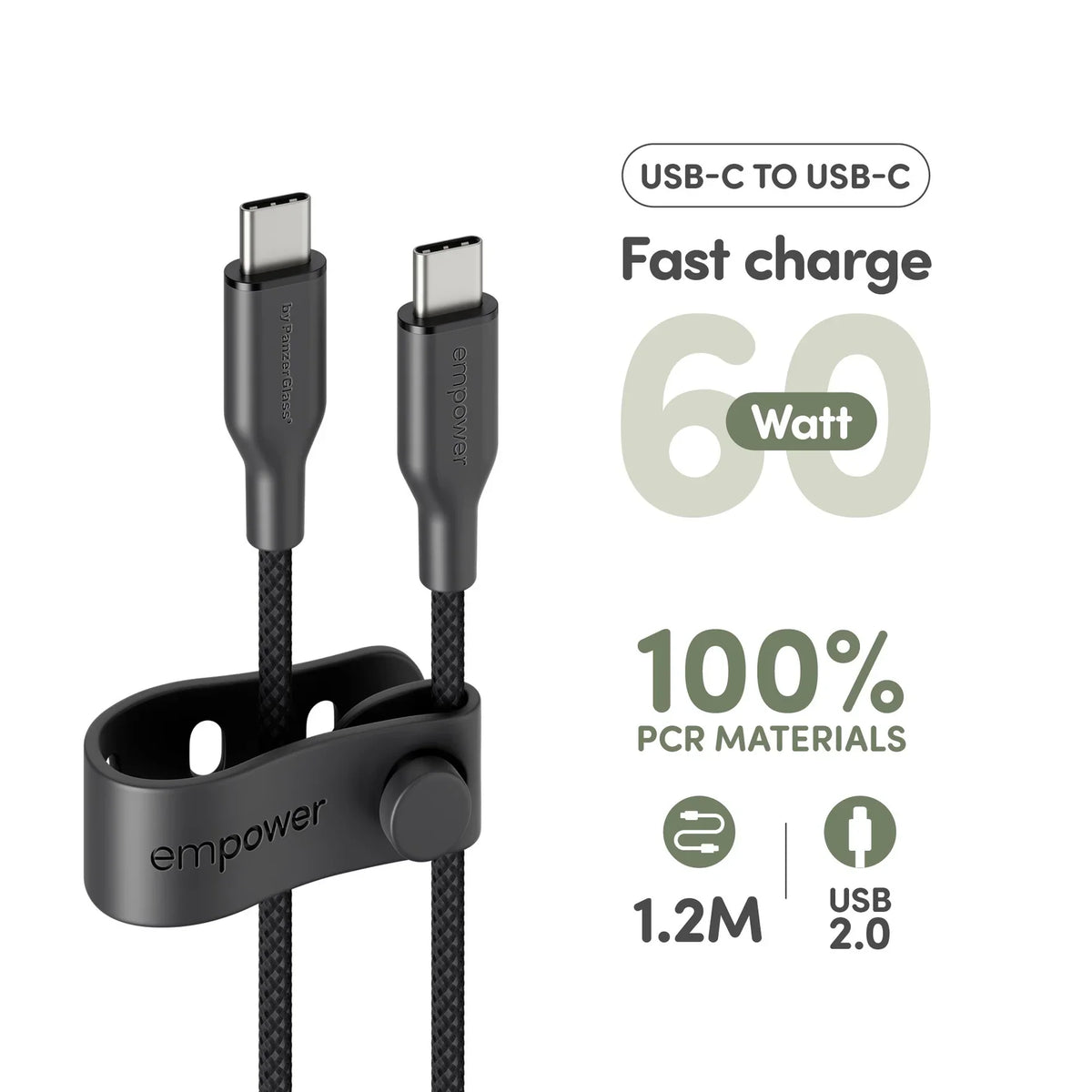 EmPower Racing by PanzerGlass - kabel USB-C USB-C 60W 1,2m czarny