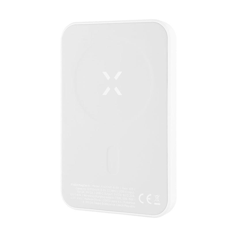 FIXED MagZen - powerbank z MagSafe 1X USB-C PD 20W 6000 mAh biały