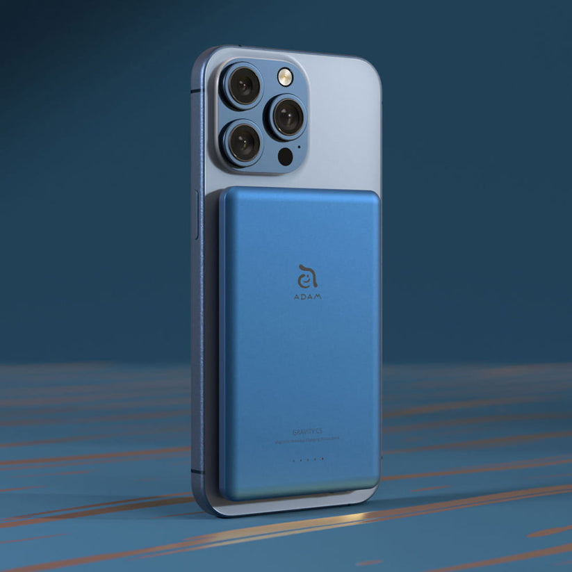 Adam Elements Gravity C5 - magnetyczny powerbank bezprzewodowy 5000 mAh niebieski