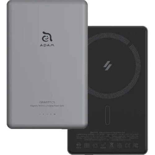 Adam Elements Gravity C5 - magnetyczny powerbank bezprzewodowy 5000 mAh szary