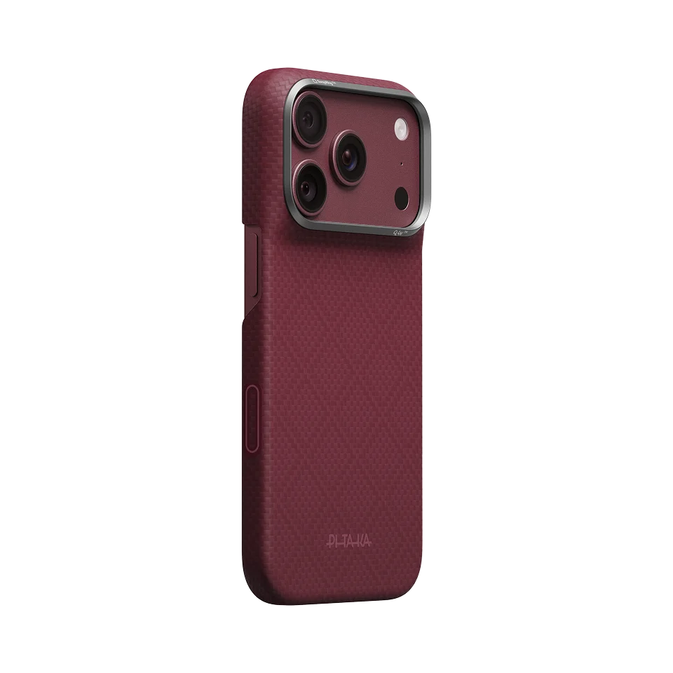 Pitaka Edge Case - etui MagSafe do iPhone 18 Pro / 17 Pro burgundowy