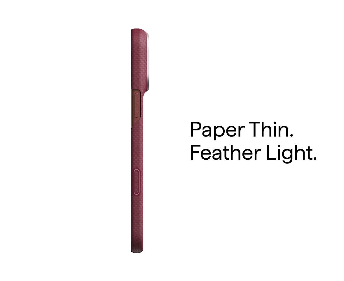 Pitaka Edge Case - etui MagSafe do iPhone 18 Pro / 17 Pro burgundowy